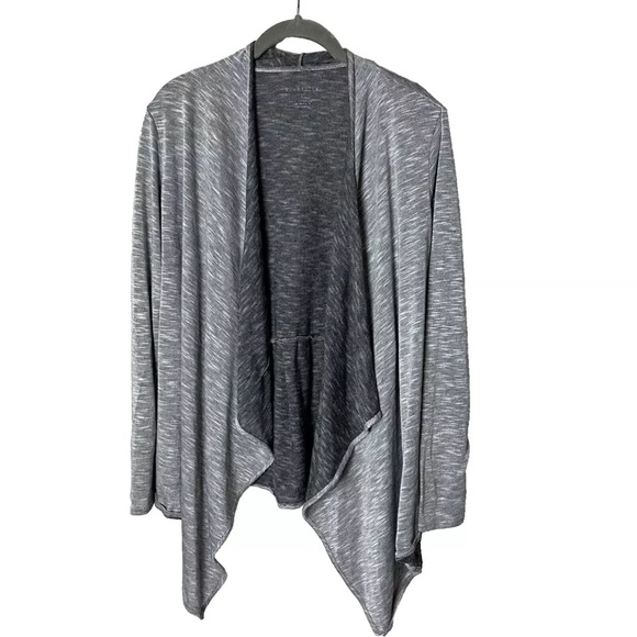 Van Heusen Sweaters - Van Heusen Open Waterfall Cardigan Top Size Large Gray Long Sleeves Casual Work